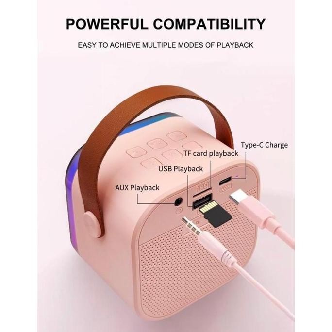 Speaker Bluetooth Original Mini Karaoke Speaker Bluetooth Bass K1 Microphone New Stok