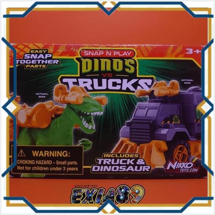 [exi] snap n play dinos vs trucks (4) nikko toys