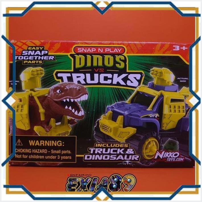 [exi] snap n play dinos vs trucks (2) nikko toys