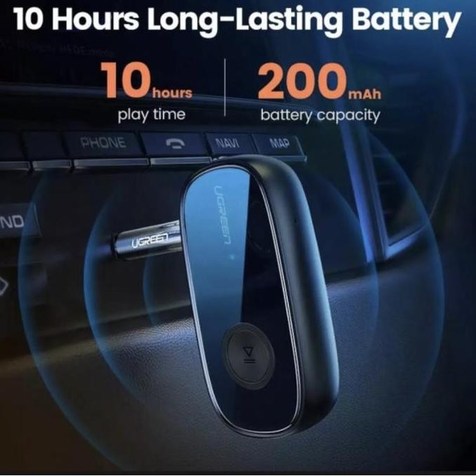 Ugreen Bluetooth Receiver V5. 0 Audio With Mic Jack 3.5Mm Speaker Car New Stok