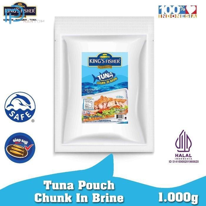 

BARU KTMSTORE KING'S FISHER TUNA AIR GARAM POUCH TUNA IKAN KALENG IN BRINE 1000 GR