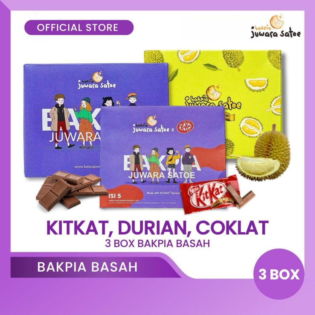 

NEW PRODUCT BAKPIA JUWARA SATOE [ 3 BOX ] PAKET BAKPIA BASAH KITKAT (KITKAT, DURIAN, COKLAT) - OLEH OLEH KHAS JOGJA NATURES TOUCH.