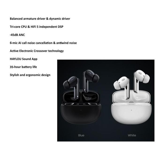 Haylou W1 Anc Tws True Wireless Earbuds Headset Bluetooth T007 New Stok