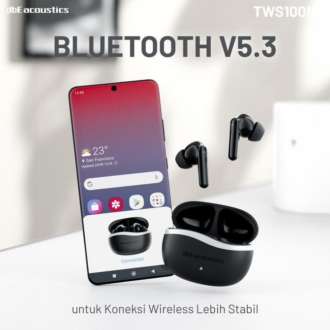 Dbe Tws100Nc / Tws-100Nc Wireless Earphone Tws Bluetooth Earbuds Gaming Mode Anc New Stok