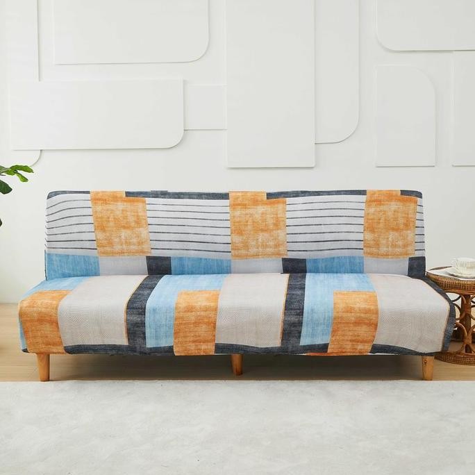 HARGA DISC - Elastic Vintage Sofa Bed Cover / Penutup Sarung Sofa Bed Elastis Shabby Floral Scandina