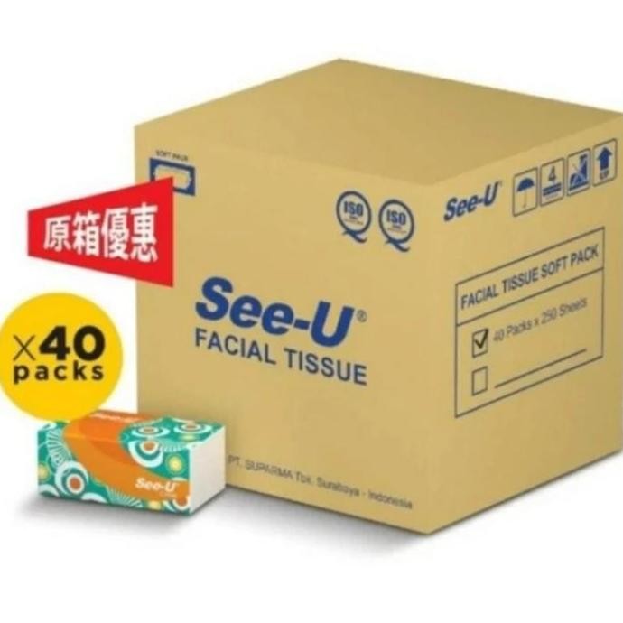 BEBAS ONGKIR - Tisu See U 250 SeeU 250 Sheets 1 Dus / 1 Karton / 40 Pcs