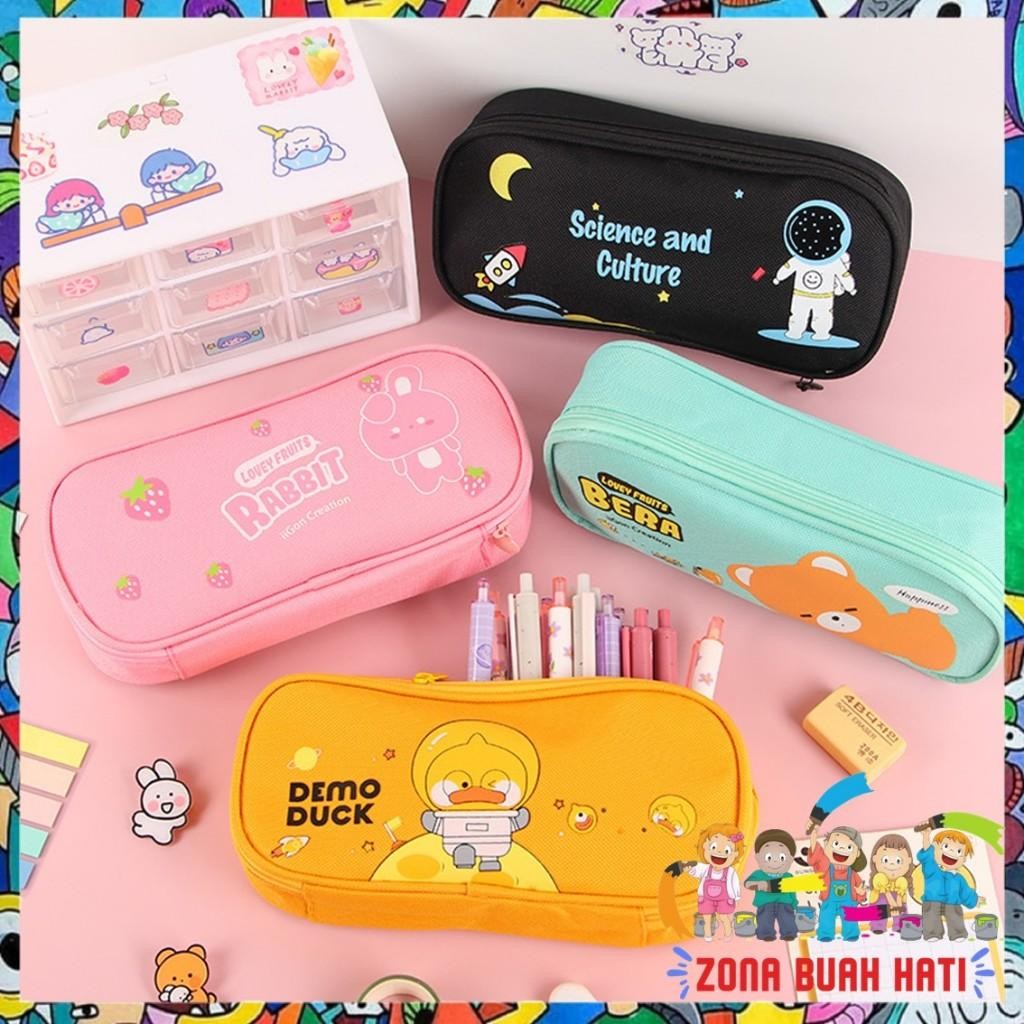 

Zbh Tempat Pensil Karakter Kartun Kotak Pensil Serbaguna Motif Animal Kotak Pensil Sleting Lucu Tempat Alat Tulis Perlengkapan Sekolah Kantor Double Layer Kotak Pensil Anak Perempuan Kapasitas Besar