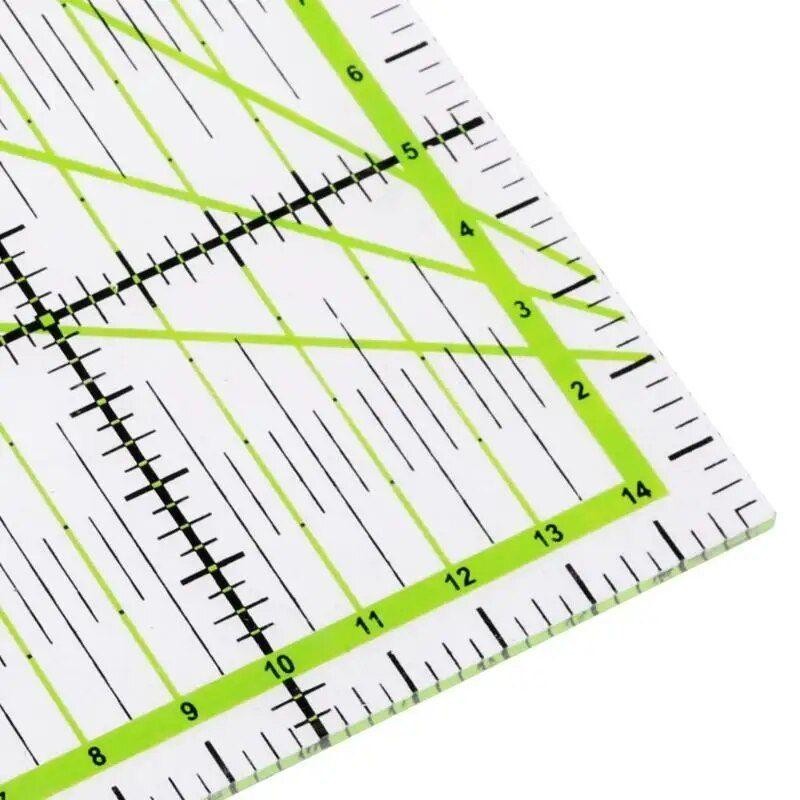 

Penggaris Quilting Patchwork Penggaris Jahit Transparan Pola Dengan Garis Warna Ganda Dan Garis Kisi