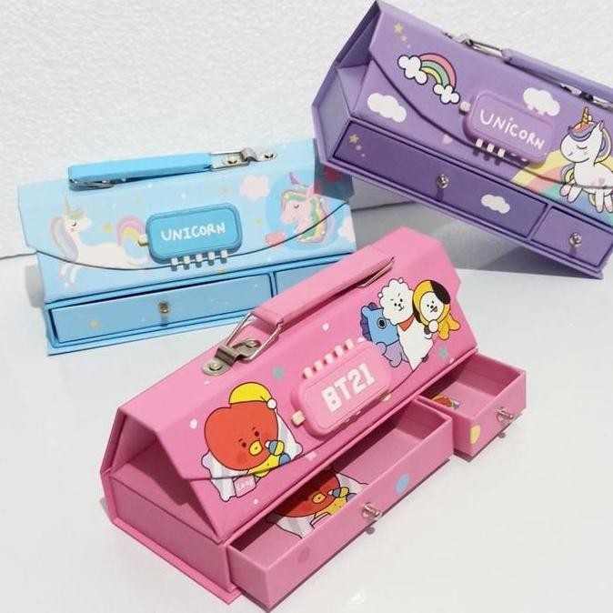 

BOS Kotak Pensil Karton+Kode Kunci/Tempat Pensil/Pencil Case Code/Pin Stationery Besi/Kotak Pensil Canggih/Kotak Pensil Aesthetic TL