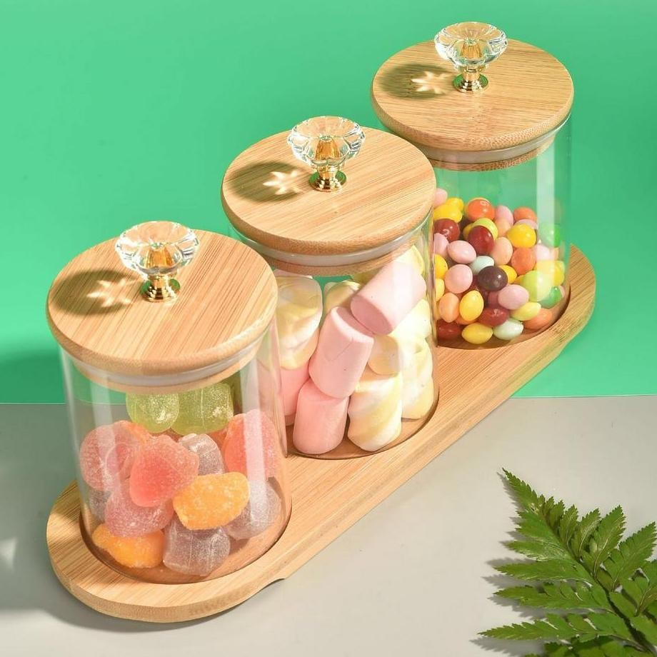 M Tempat Bumbu Candy Jar Tople Aca Diamond 3In1 Dengan Nampan Ayu