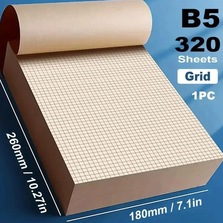 

320 Sheets Draft Paper Thickened Horizontal Line Blank Arithmetic Paper For Student Study Painting Book Notebook