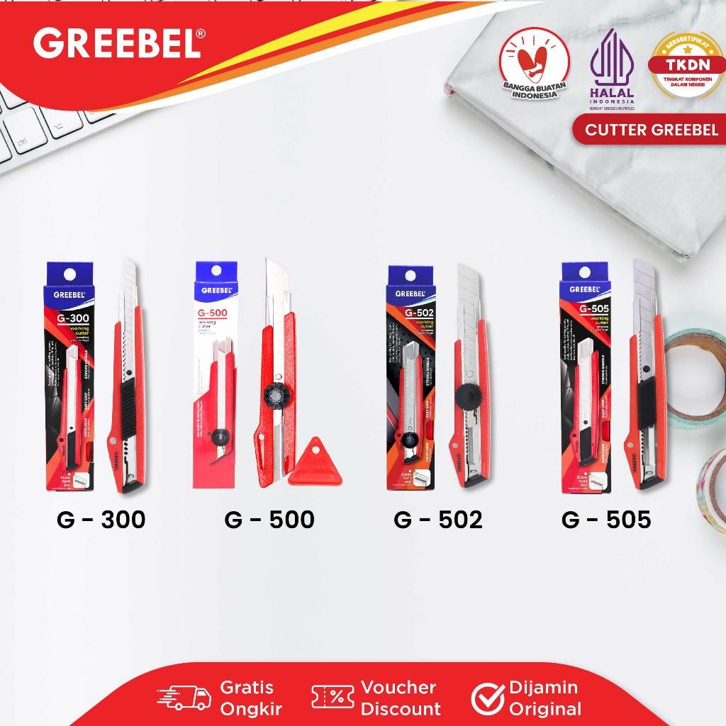 

GREEBEL Cutter (PCS) / Kater / Cuter Besar / Anti Karat Cuter Tajam