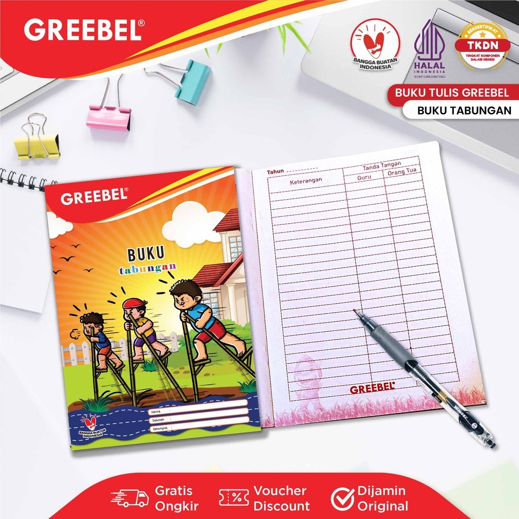 

GREEBEL Buku Tabungan A6 10 Lembar / Buku Catatan Menabung / Buku Anak Sekolah