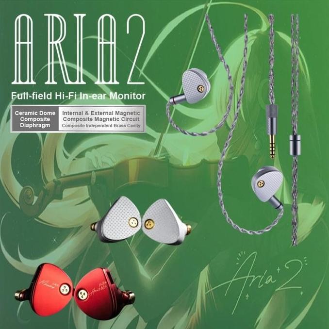Stock In Moondrop Aria 2 Ii Diaphragm Driver In-Ear Monitor Earphone Aria2 Arya