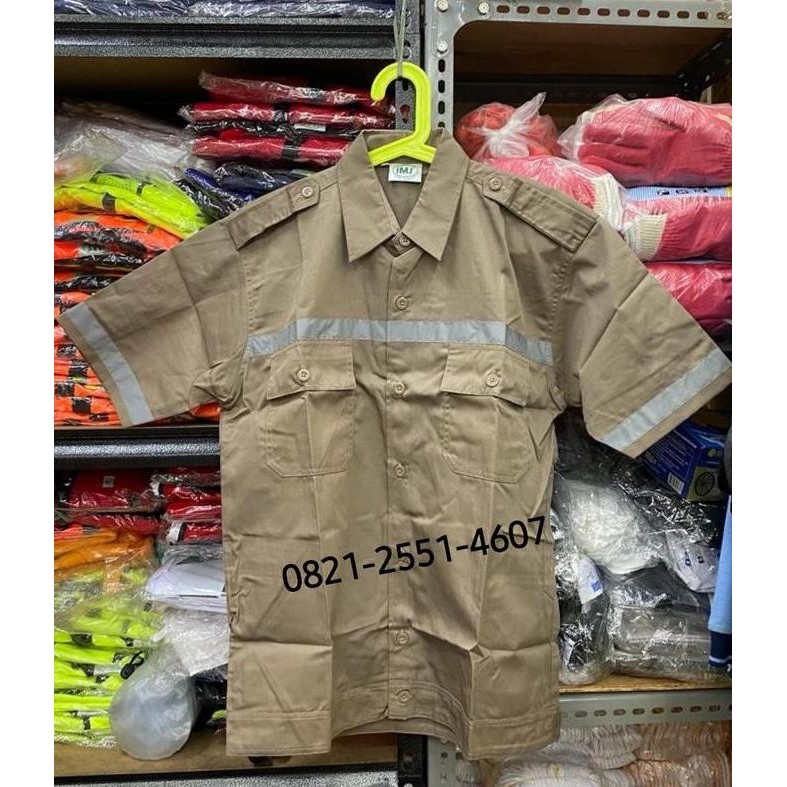 . Wearpack Kerja Safety Lengan Pendek / Baju Safety Atasan Pendek