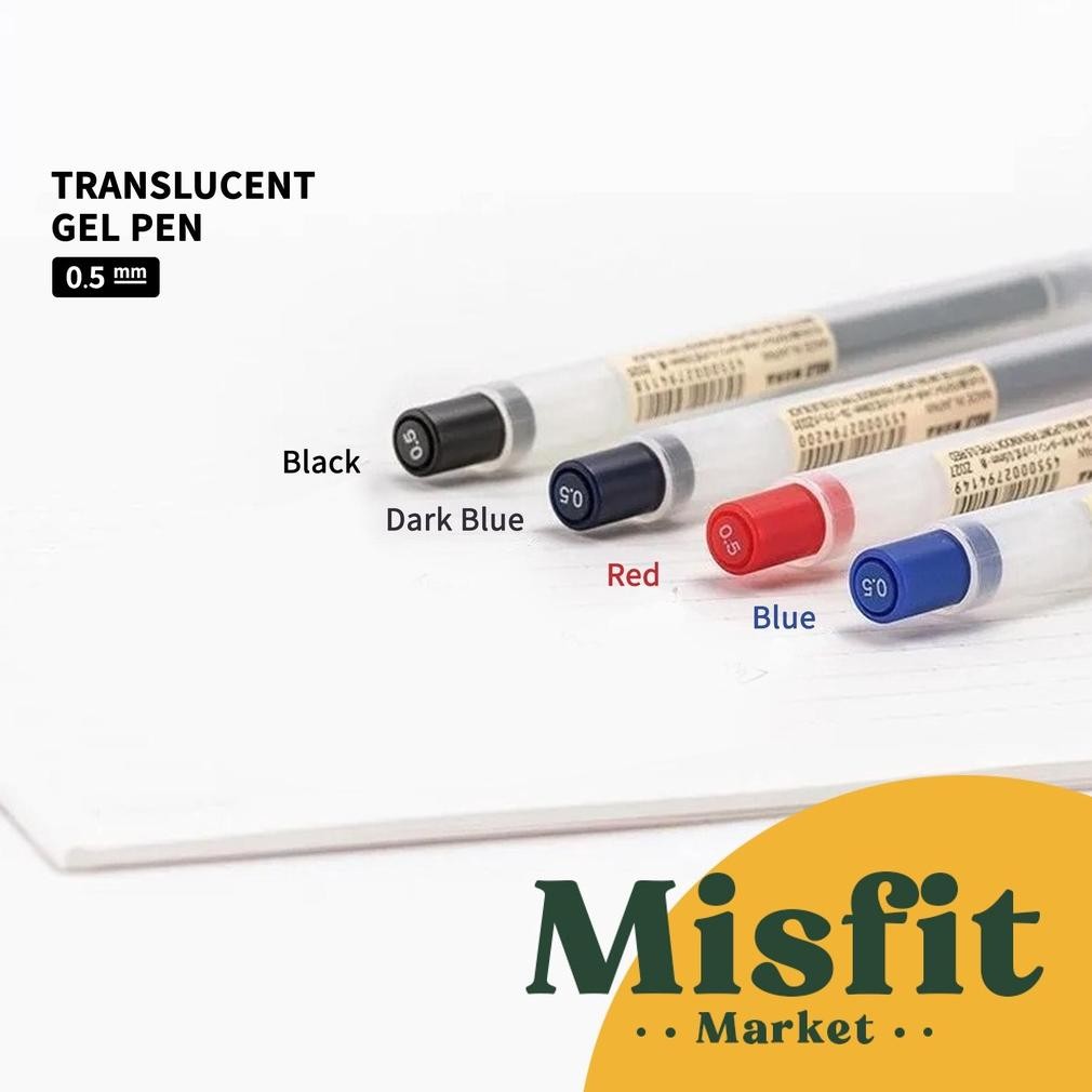 

KEKINIAN MUJI STYLE TRANSLUCENT GEL PEN PULPEN BALLPOINT 0.5 MM TERLARIS