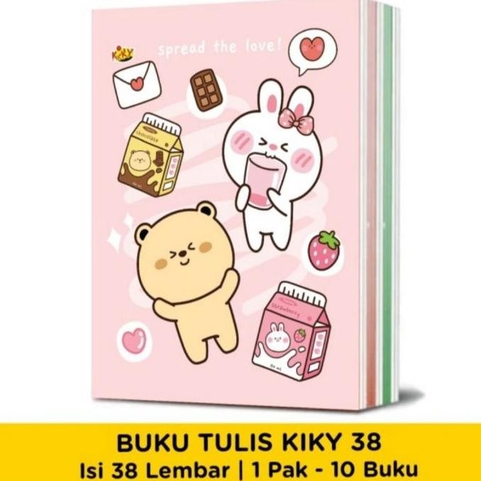 

READY STOCK Buku Tulis Kiky 38 Lembar 1 Pak 100% Original