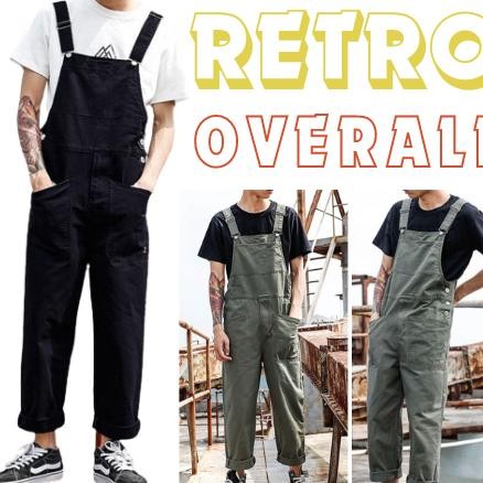 Overall Retro American Drill Pria Wanita