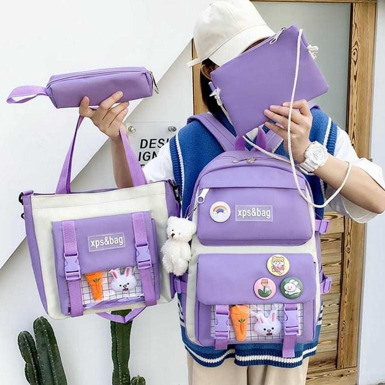 

READY STOK Cilla - Tas Anak Perempuan 4in 1 Tas Korea Fashion Tas Ransel Anak Sekolah Terlaris Siap kirim