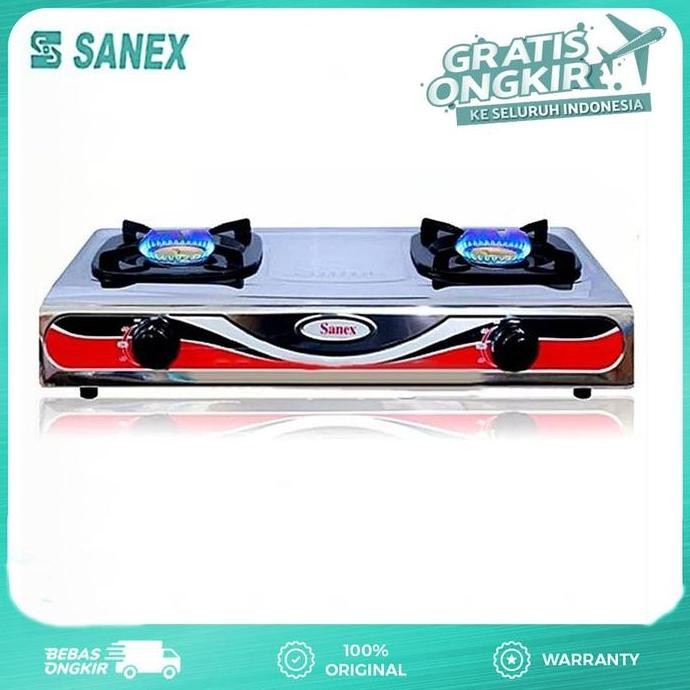 Promo | Sanex Kompor Gas Stainles 2 Tungku K - 608 S - Sanex 1 Tungku