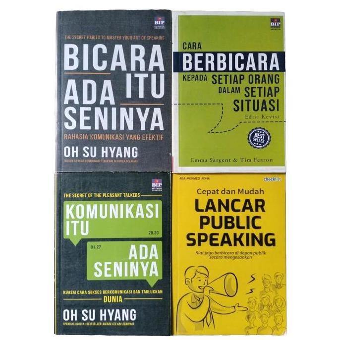 PROMO paket 4 buku motivasi best seller : CARA BERBICARA , BICARA ADA SENINYA , KOMUNIKASI ADA SENIN