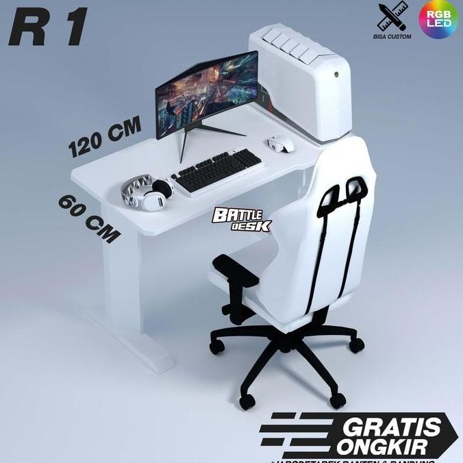 Sale Meja Komputer Gaming Pc Desk Rgb Murah 120X60 - Battledesk R 1