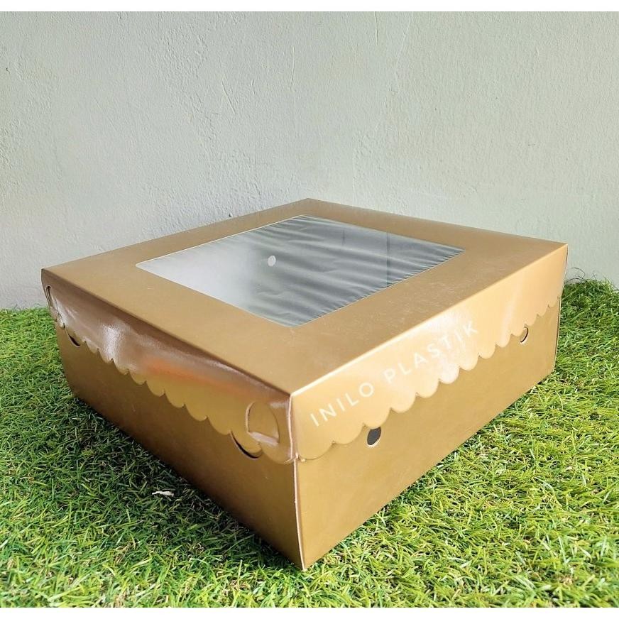 

Df-7 Iq45 @10Pcs Box / Kotak Kue Brownies Emas Gold 15X15X7 Cm / Dus 15Cm Gold Km Kaca Original