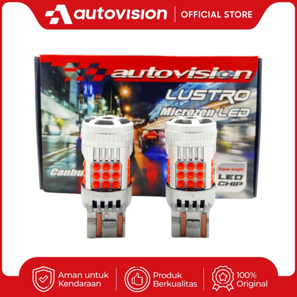 MERBAU Lampu Rem Mobil LED Autovision T20 7443 36-3030SMD Canbus Bipolar 12V 26Watt Red
