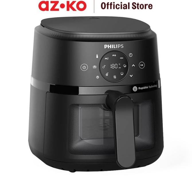 Azko Philips 3.2 Ltr Air Fryer Na210/00 - Hitam Alat Masak Goreng Pembuat Makanan Penggoreng Tanpa M