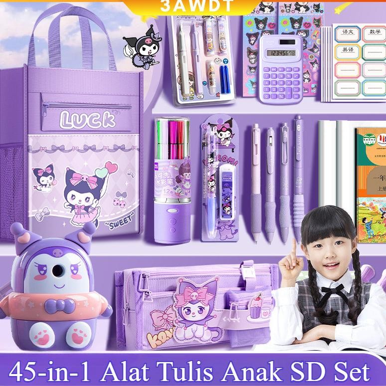 

READY STOK CODSet Alat Tulis Kuromi 45PCS untuk Siswa Sekolah Dasar Perlengkapan Belajar Bernilai Tinggi Paket Hadiah Alat Tulis Hadiah Sekolah Siswa Siap kirim