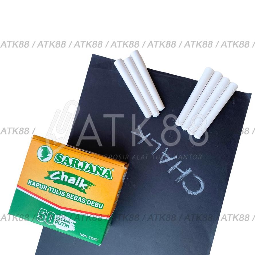 

New Kapur Papan Tulis Blackboard Sarjana Putih / White Chalk 50Pcs - 1 Box Bahan Terbaik