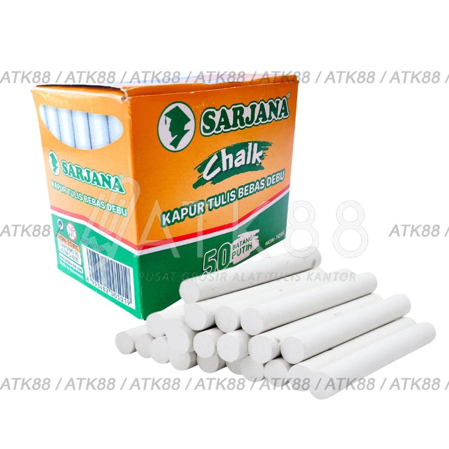 

Free Ongkir Kapur Papan Tulis Blackboard Sarjana Putih / White Chalk 50Pcs - 1 Box Bahan Terbaik