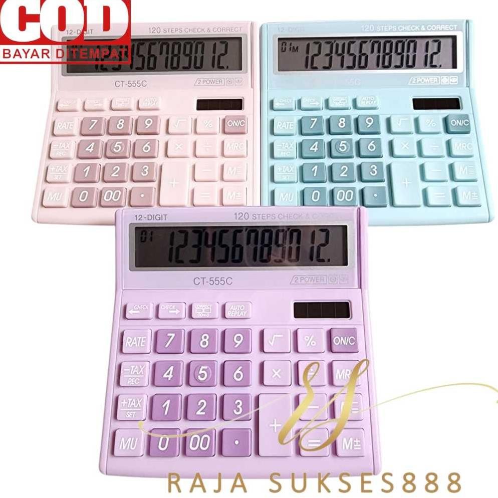 

Calculator CT 555 Warna Pastel Kalkulator 555N 555 N 12 DIGIT CHECK ULANG CHECK CORRECT