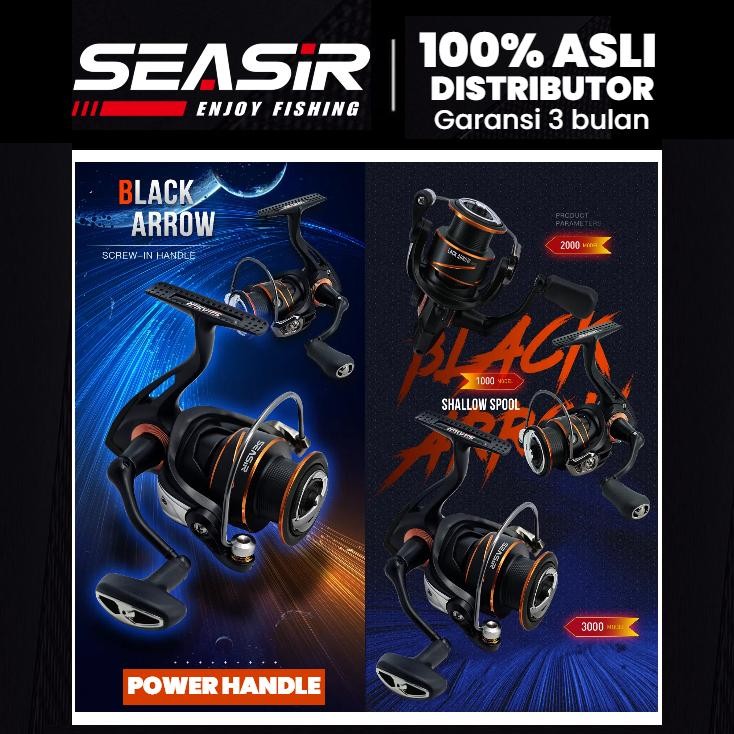 TERMURAH RyobiSEASIR Black Arrow Power Handle Reel Pancing Putar, 1000-3000 Spinning Fishing Reel Gu