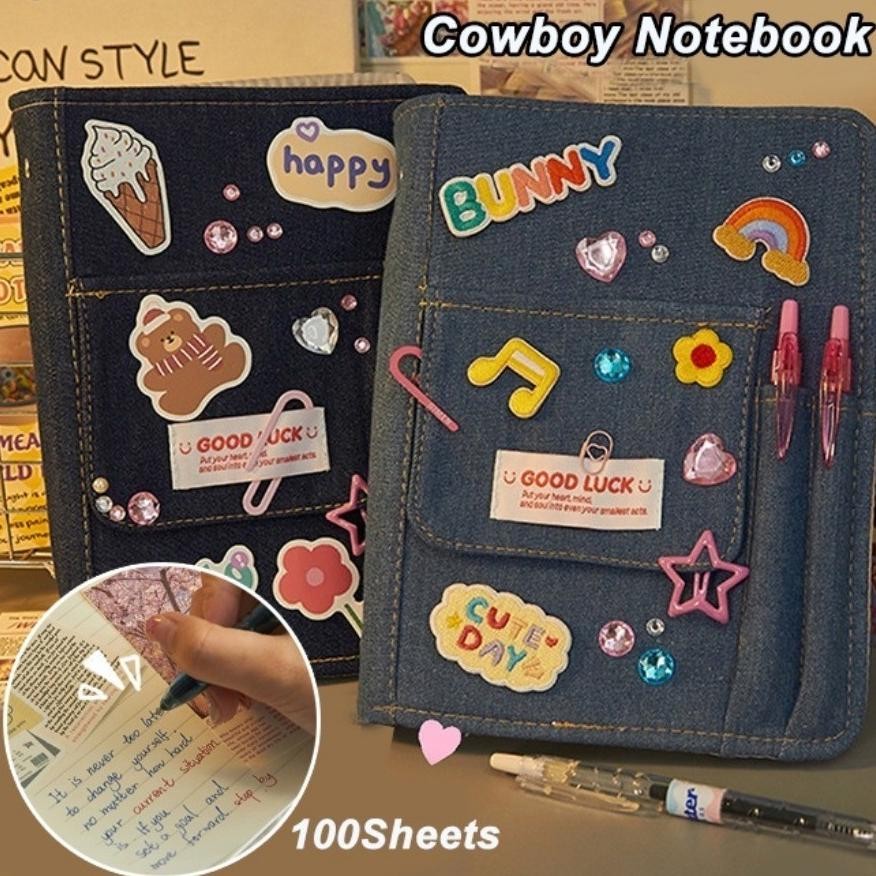 

READY STOK 200pages/100sheets Buku catatan berkualitas tinggi Buku catatan lepas gaya retro Buku catatan gaya Amerika Siap kirim