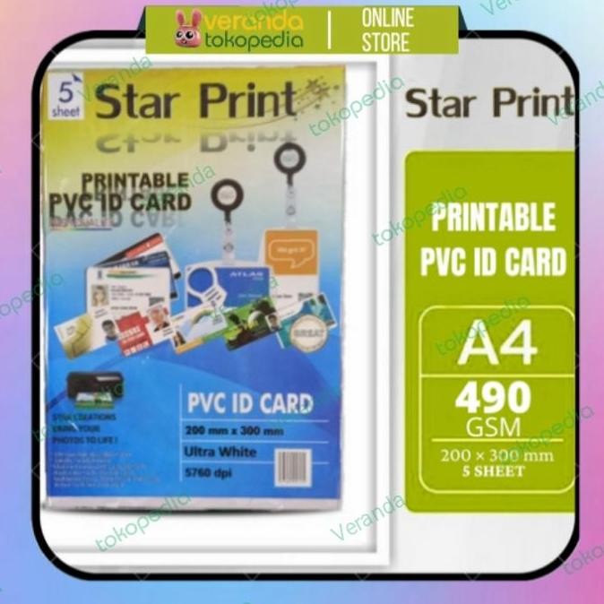 

HOT SALE Star Print Printable PVC ID Card A4/5s