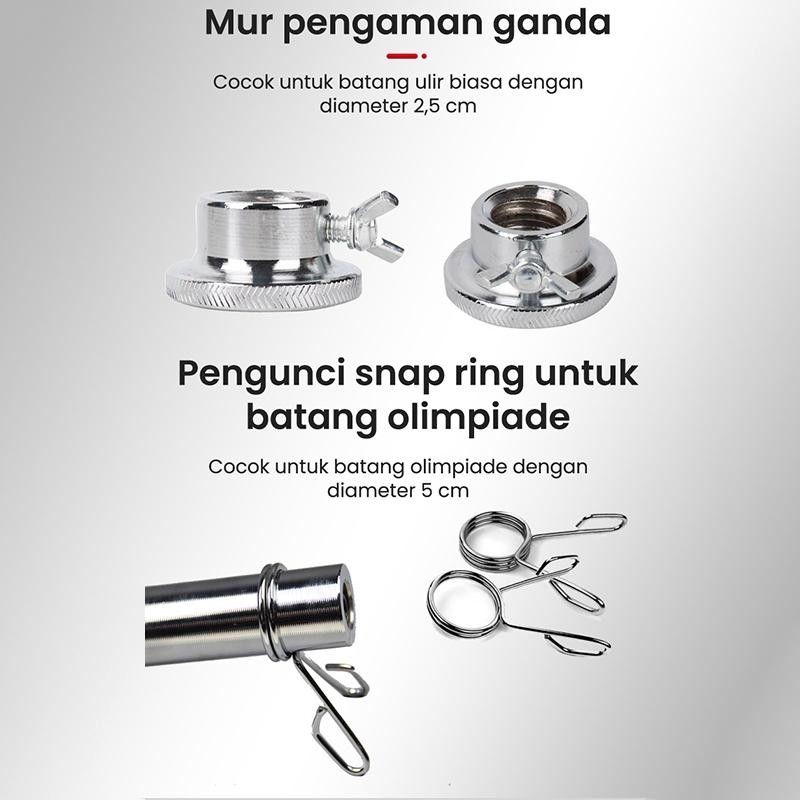 Stick Barbel Dumbell Solid Bar Barbell Stik Lurus Straight Bar Fitnes Home Gym Stick Dumbell Chrome 