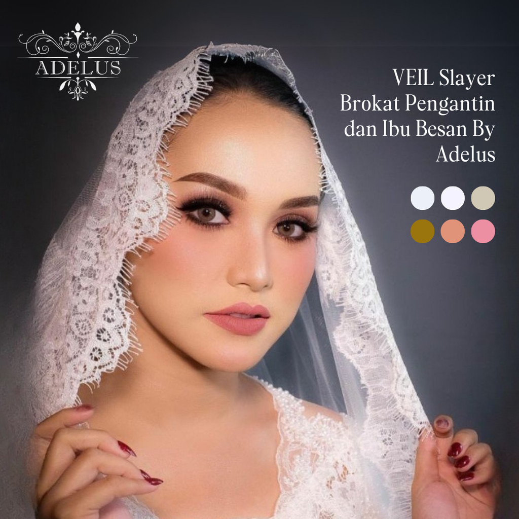 Yemdiskot - Hijab Slayer Veil Brokat Pengantin & Ibu Besan Elegan by Adelus