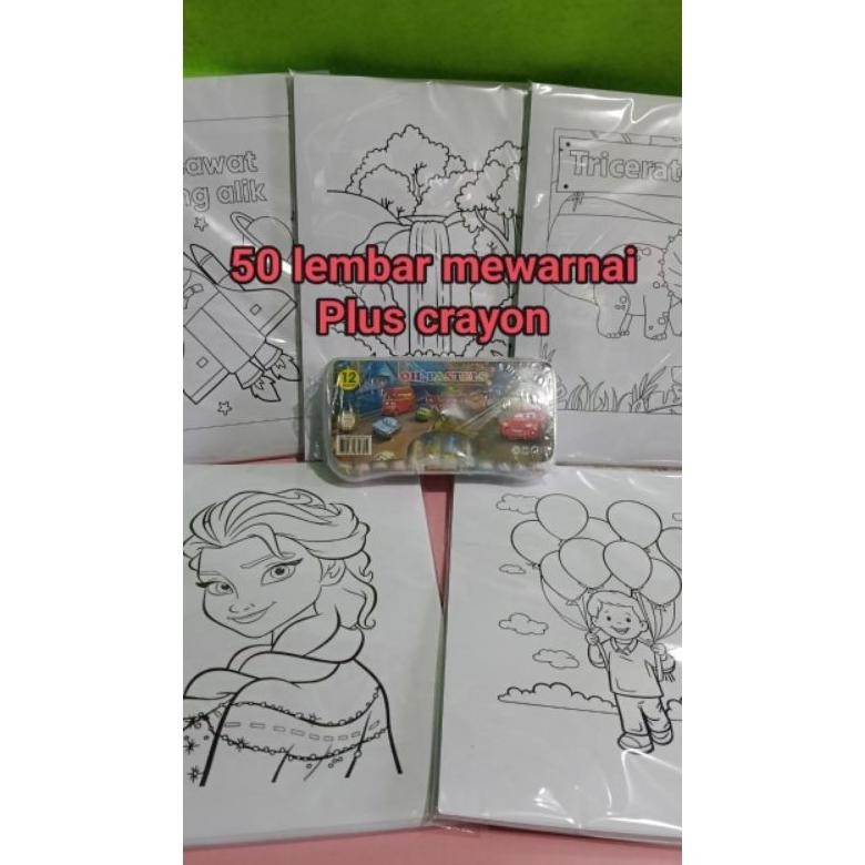 

Premium 50 Lembar Mewarnai Plus Pensil Warna/Crayon/Spidol