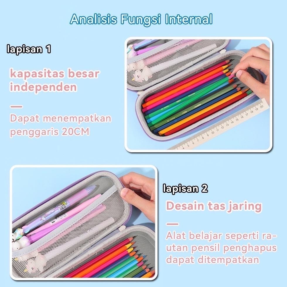 

Tersedia Sekarang Tempat Pensil Anak Motif Labubu 3D Kotak Pensil Anak Motif Kartun Bahan Eva / Kotak Pensil Anak Motif Squishy