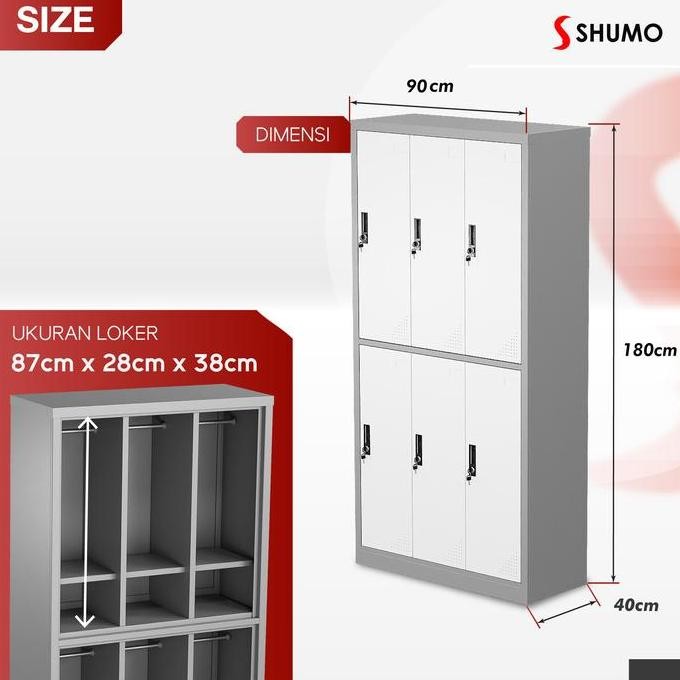 

HRG DISKON Lemari Loker Besi 6 pintu|Locker Kantor Dokumen File Arsip