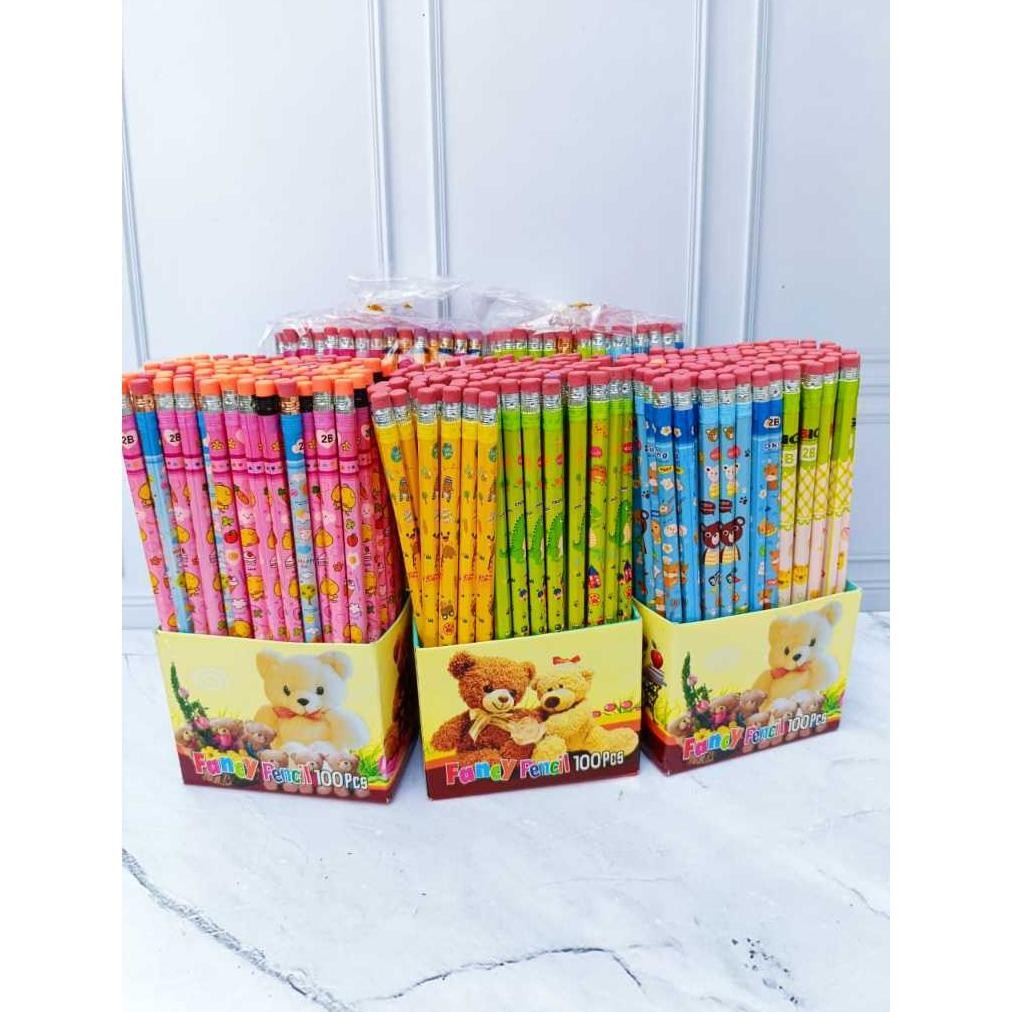 

Inovatif Promo Isi 50 / 25 Pcs Pensil 2B Karakter Fancy Ada Penghapus