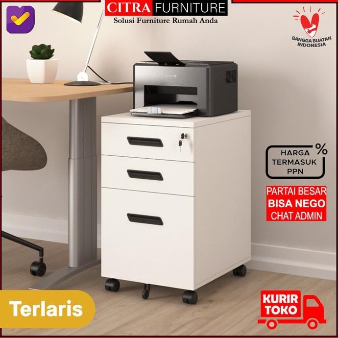 

BRG BARU SHUMO Pedestal Meja 3 Laci Drawer Besi | Cabinet Laci Meja roda | Nakas Roda Besi Mobile Drawer