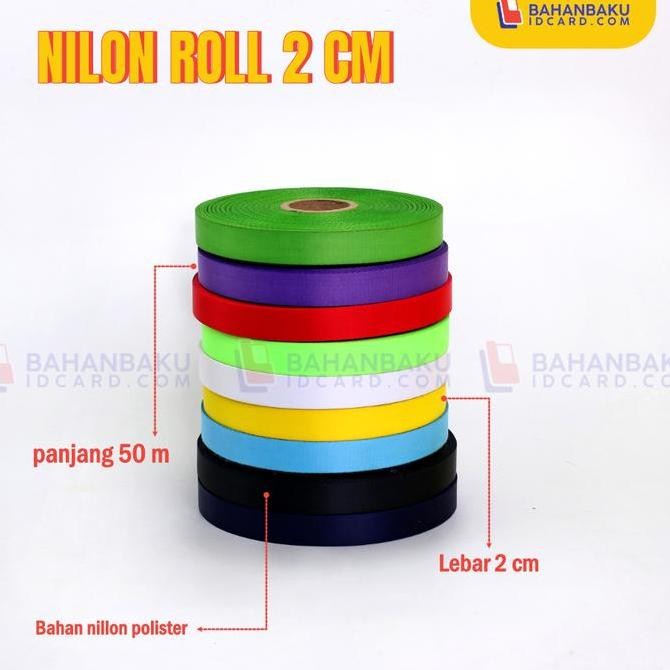 

HOT SALE Tali Lanyard IDCard bahan Nylon Licin Uk. 2 cm Roll
