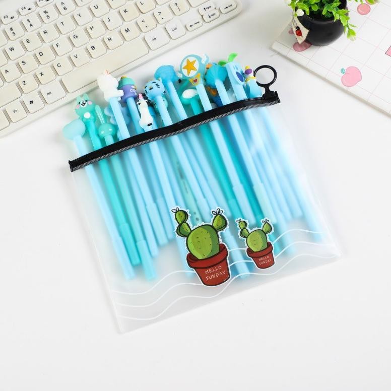 

Mudah Perawatan Hl0078 Pena Karakter Set Pouch Isi 20 Pcs Tempat Pensil Transparan Zipper Bag