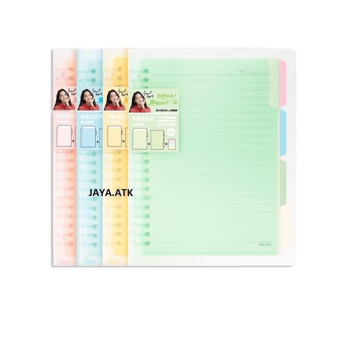 

TERMURAH MAP BINDER NOTE A5 20 RING PLASTIK BONUS LOOSE LEAF DELI QHA560