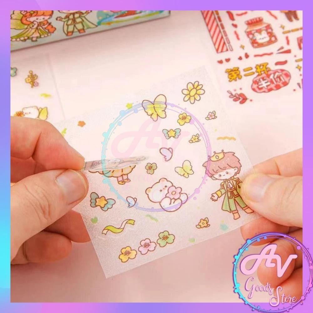 

Trendi 1Box Sticker Momo Set / Sticker Roll Momo Set / Washi Tape Isolasi Sticker Momo Fancy