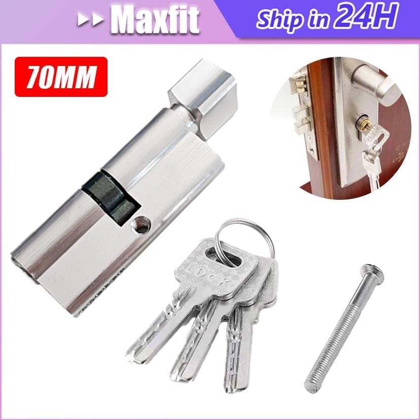 Silinder Kunci Pintu Knop Putar 70Mm Aluminium  Cylinder Keyhole Kunci Dekkson Cylinder Door Lock Ke