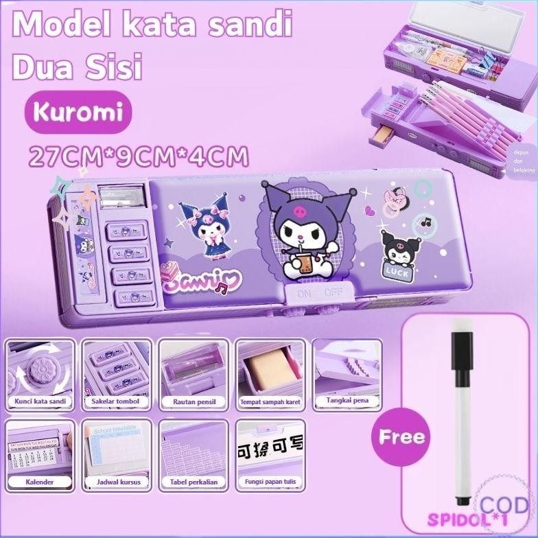 

NEW!!! [COD] 9-IN-1 Kotak alat tulis gadis Sanrio Kotak pensil kata sandi multifungsi Kartun Tahan Air cocok untuk siswa