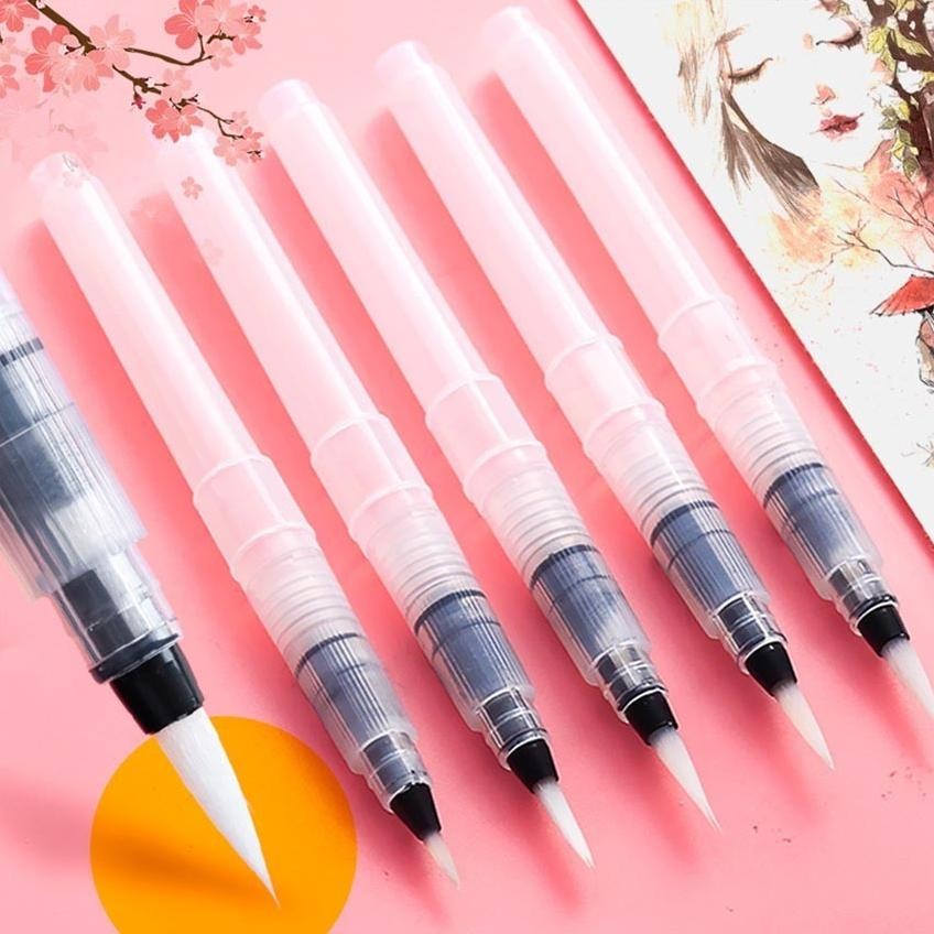 

Premium 6Pcs/Set Water Pen Set Kuas Lukis Cat Air Lembut untuk Menggambar/Melukis/Watercolour/Water Brush Pen Set High Quality